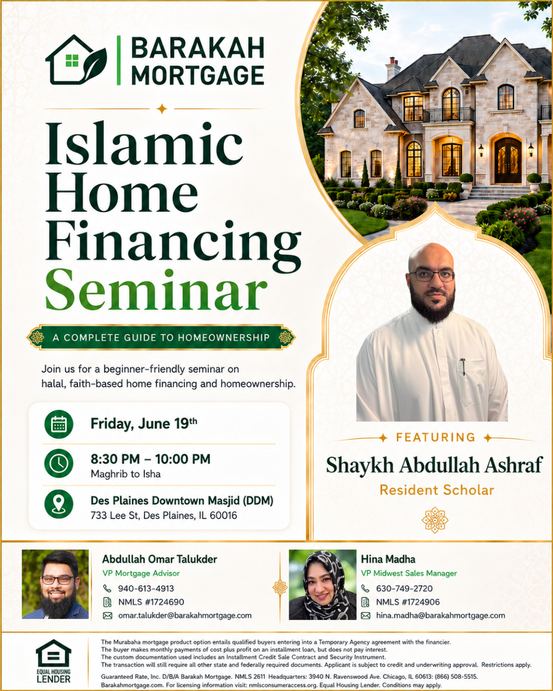 Islamic Home Financing Seminar flyer